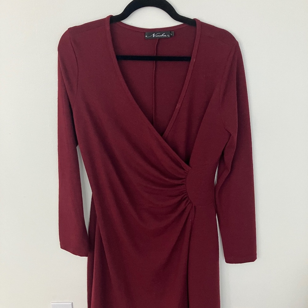 Vintage maroon Neesha Knit Sweater Dress Size L